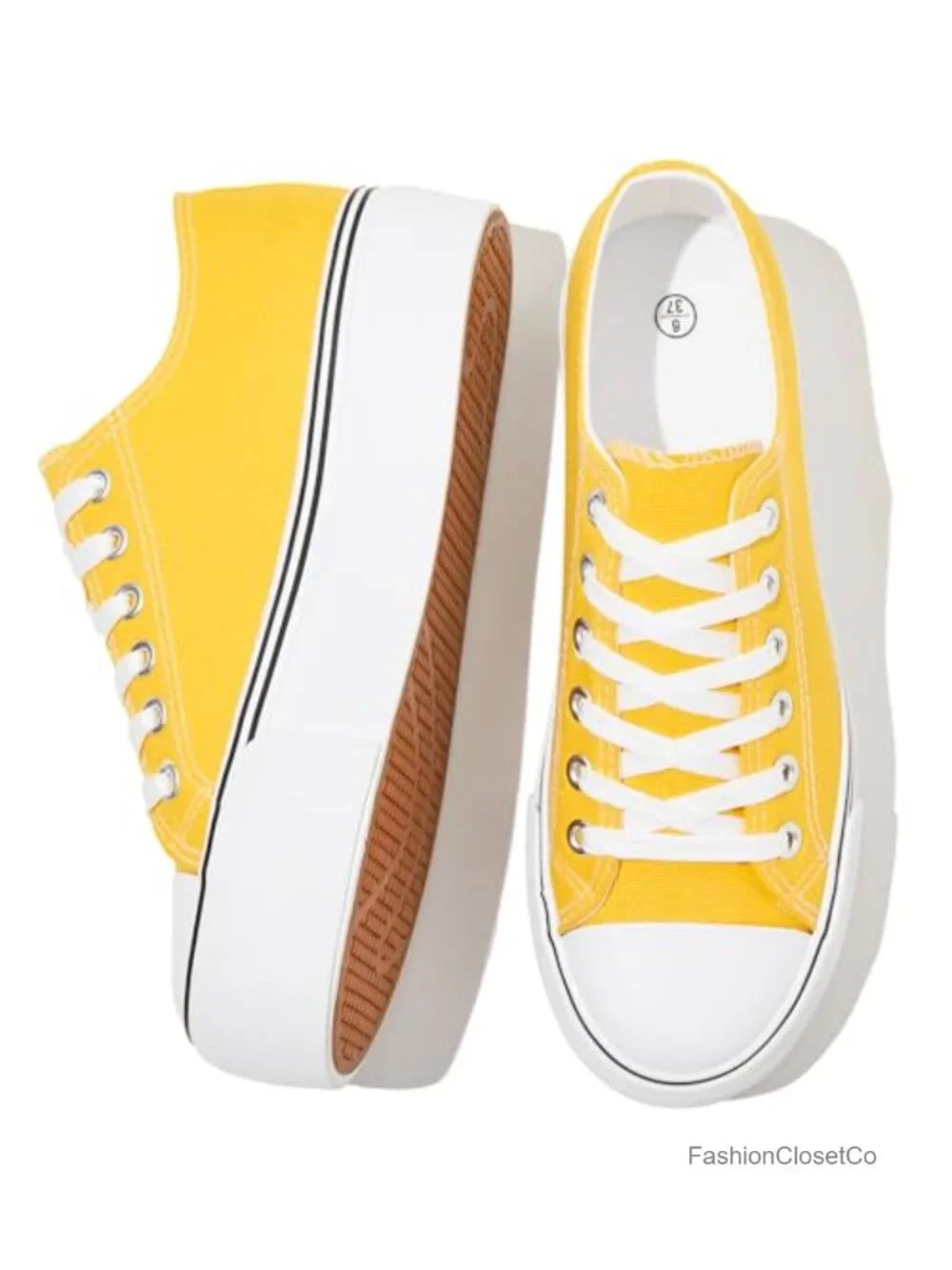 Women's Platform Sneakers, Lace-Up Canvas Shoes, Breathable, Non-Slip
